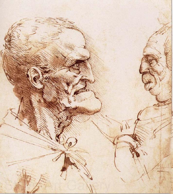 LEONARDO da Vinci Portrats of two men France oil painting art